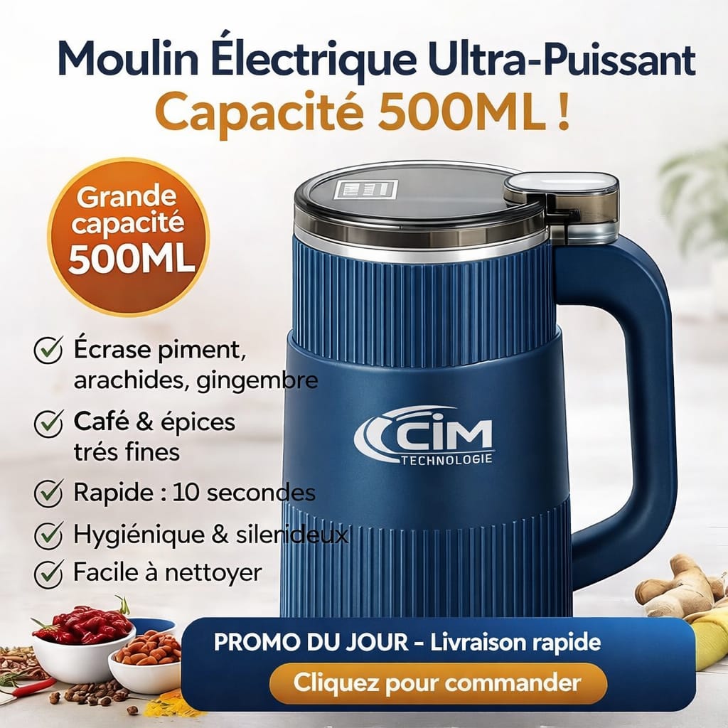 Moulin Électrique Multifonction – CIM Technologie Broyez tout en 10 secondes